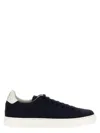 Brunello Cucinelli Men's Grained Calfskin Sneakers In Blue
