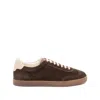Brunello Cucinelli Calfskin Low-top Sneakers In Brown