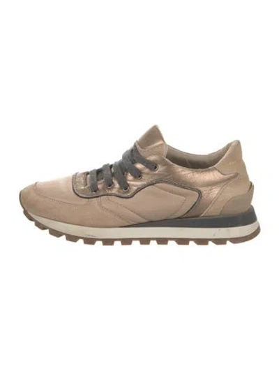 Pre-owned Brunello Cucinelli Leather Sneakers In Gray