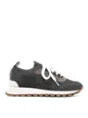Brunello Cucinelli Leather Sneakers In Grey