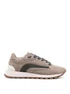 Brunello Cucinelli Monili-embellished Suede Sneakers In Marrón