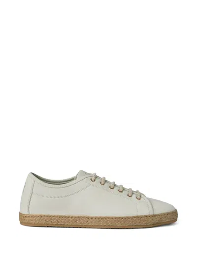 Brunello Cucinelli Chalk White Espadrille Sneakers