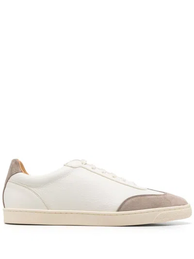 Brunello Cucinelli Leather Sneakers In Neutrals