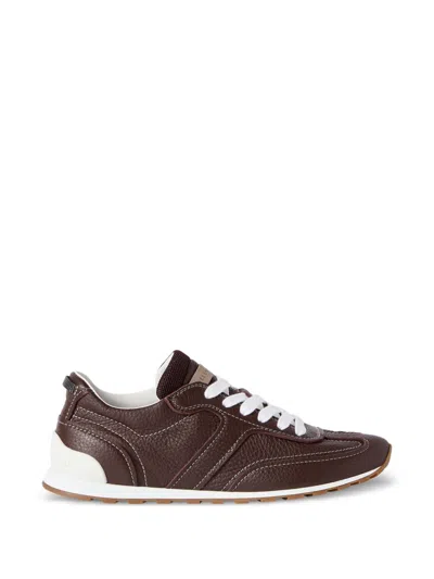 Brunello Cucinelli Leather Sneakers In Red