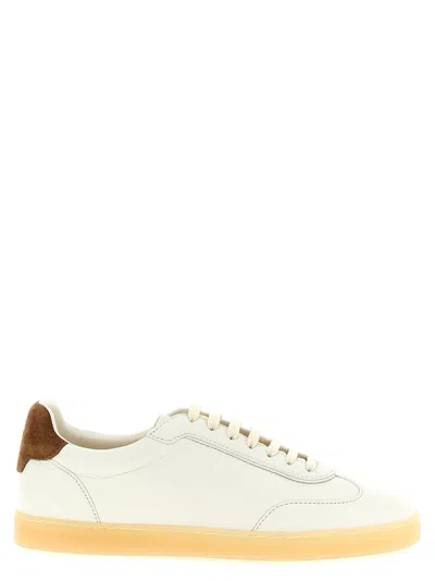 Brunello Cucinelli Leather Sneakers White In Neutral