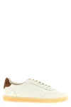 Brunello Cucinelli Hammered Leather Sneakers With Suede Accents In White