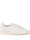 Brunello Cucinelli Smooth Leather Sneakers With Minimalist Design In Neutral