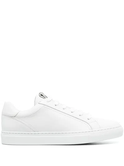 BRUNELLO CUCINELLI LEATHER SNEAKERS WITH PRECIOUS DETAILS