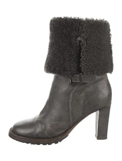 Pre-owned Brunello Cucinelli Leather Snow Boots In Gray