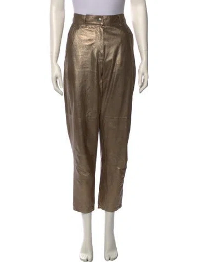 Pre-owned Brunello Cucinelli Leather Straight Leg Pants