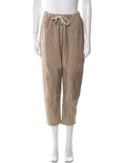 Pre-owned Brunello Cucinelli Leather Straight Leg Pants