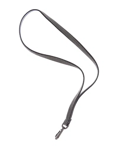 Brunello Cucinelli Leather Strap In Gray
