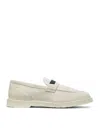 Brunello Cucinelli Beaded Strap Loafers Block Sole In White