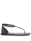 Brunello Cucinelli Brown Sandals With Adjustable Buckle Closure And Monil Detail In Multi