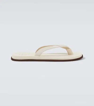 Brunello Cucinelli Leather Thong Sandals In White