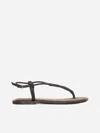 Brunello Cucinelli Bead-embellished Leather Sandals In Brown