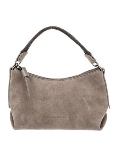 Pre-owned Brunello Cucinelli Leather Top Handle Bag In Gray