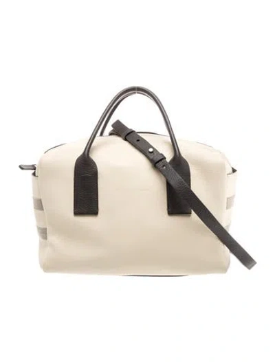 Pre-owned Brunello Cucinelli Leather Top Handle Bag In Neutrals