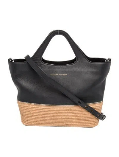 Pre-owned Brunello Cucinelli Leather Top Handle Bag W/ Tags In Black