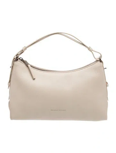 Pre-owned Brunello Cucinelli Leather Top Handle Bag W/ Tags In Neutral