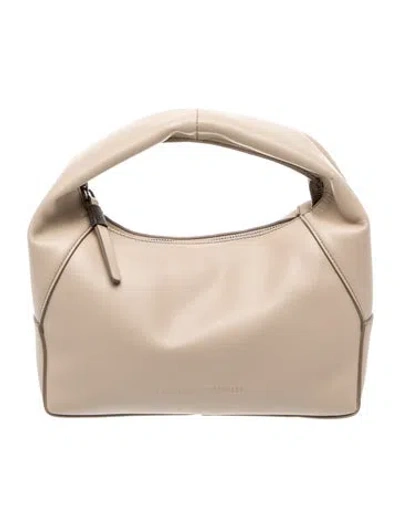 Pre-owned Brunello Cucinelli Leather Top Handle Bag W/ Tags In Neutral
