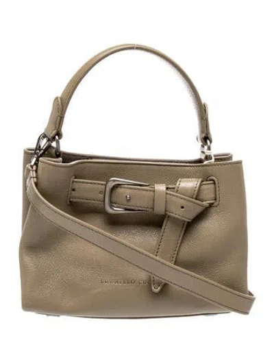 Pre-owned Brunello Cucinelli Leather Top Handle Bag W/ Tags In Neutral
