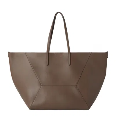 Brunello Cucinelli Leather Tote Bag In White