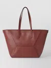 Brunello Cucinelli Leather Tote Bag Monili Detail Top Handles In Red