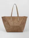 Brunello Cucinelli Leather Tote Bag Rectangular Shape Suede