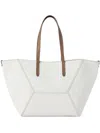 Brunello Cucinelli Cotton And Linen Gabardine Bc Duo Tote Bag In White