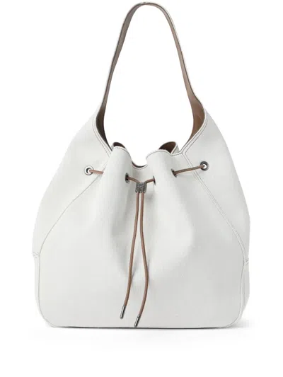 Brunello Cucinelli Leather Tote Bag In White