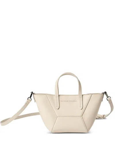 Brunello Cucinelli Leather Tote Bag In White