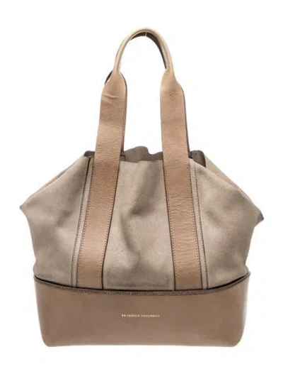 Pre-owned Brunello Cucinelli Leather Tote In Brown