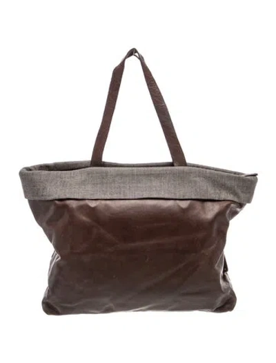 Pre-owned Brunello Cucinelli Leather Tote In Brown