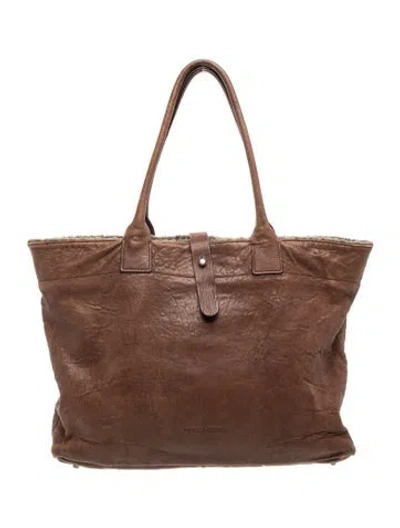 Pre-owned Brunello Cucinelli Leather Tote In Brown