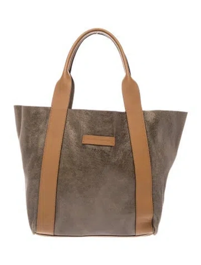 Pre-owned Brunello Cucinelli Leather Tote In Brown/metallic