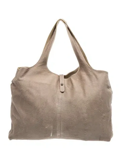 Pre-owned Brunello Cucinelli Leather Tote In Metallic/neutrals