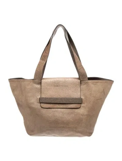Pre-owned Brunello Cucinelli Leather Tote In Neutral