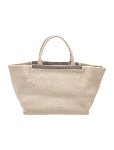 Pre-owned Brunello Cucinelli Leather Tote In Neutral