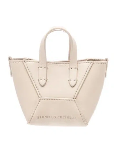 Pre-owned Brunello Cucinelli Leather Tote In Neutral