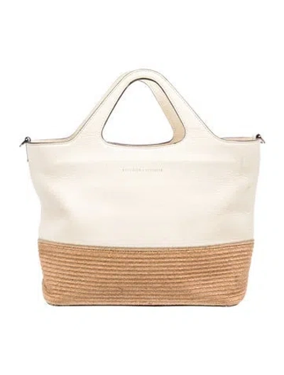Pre-owned Brunello Cucinelli Leather Tote In Neutrals