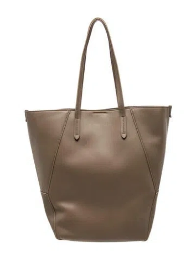 Pre-owned Brunello Cucinelli Leather Tote W/ Tags In Gray
