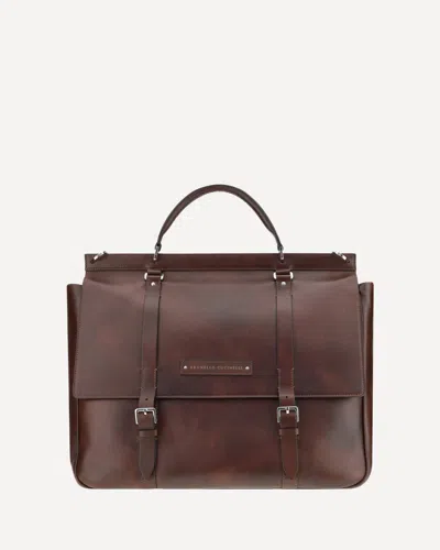 Brunello Cucinelli Leather Travel Bag In Brown