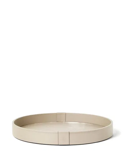 Brunello Cucinelli Leather Tray (35cm) In Neutral