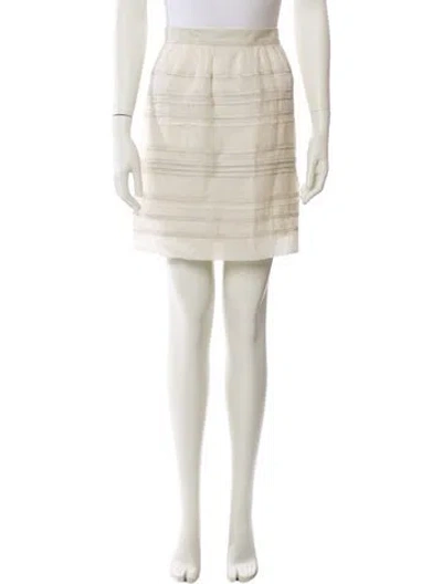 Pre-owned Brunello Cucinelli Leather Trim Embellishment Mini Skirt In Neutral
