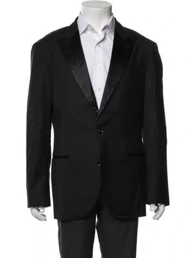 Pre-owned Brunello Cucinelli Leather Trim Embellishment Suit In Black