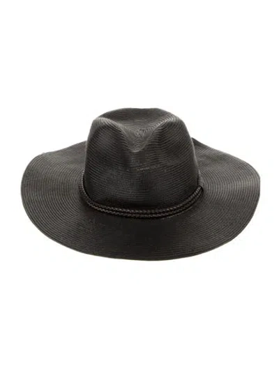 Pre-owned Brunello Cucinelli Leather Trim Gambler Hat In Black
