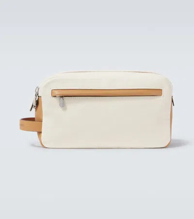 Brunello Cucinelli Kosmetiketui Aus Canvas Mit Leder