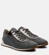 Brunello Cucinelli Women Low-top Wool Flannel Sneakers With Leather Profiles