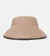 Brunello Cucinelli Leather-trimmed Raffia Visor
